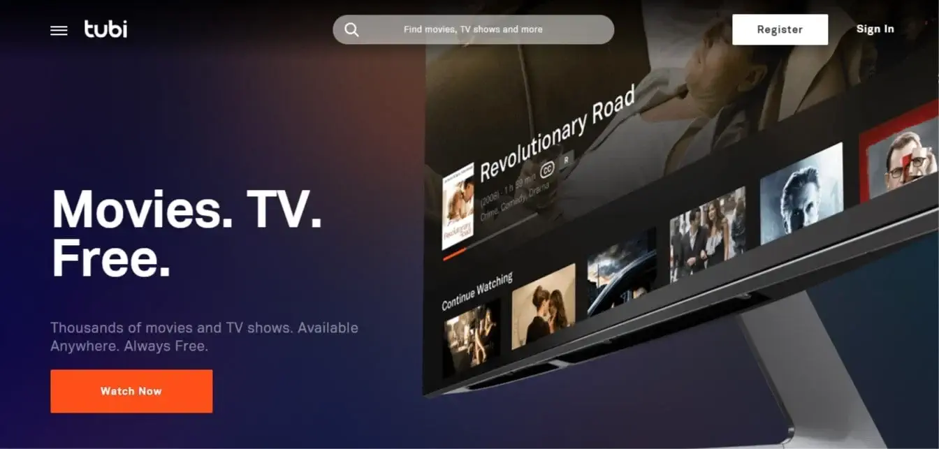 موقع TubiTV مشاهدة مسلسلات و أفلام بدون إعلانات
